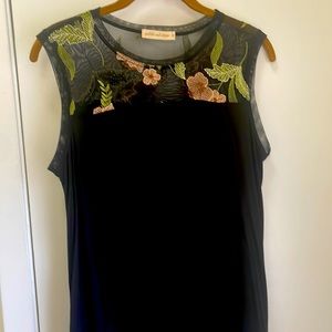 By Pebble and Stone sleeveless black shirt size medium